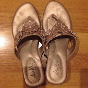 Light Gold Wedge Heel Sandal Size 7
